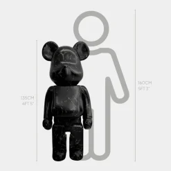 Statues & Sculptures Floor Standing|Animals^Aero Bear 135cm Black Resin Indoor Sculpture