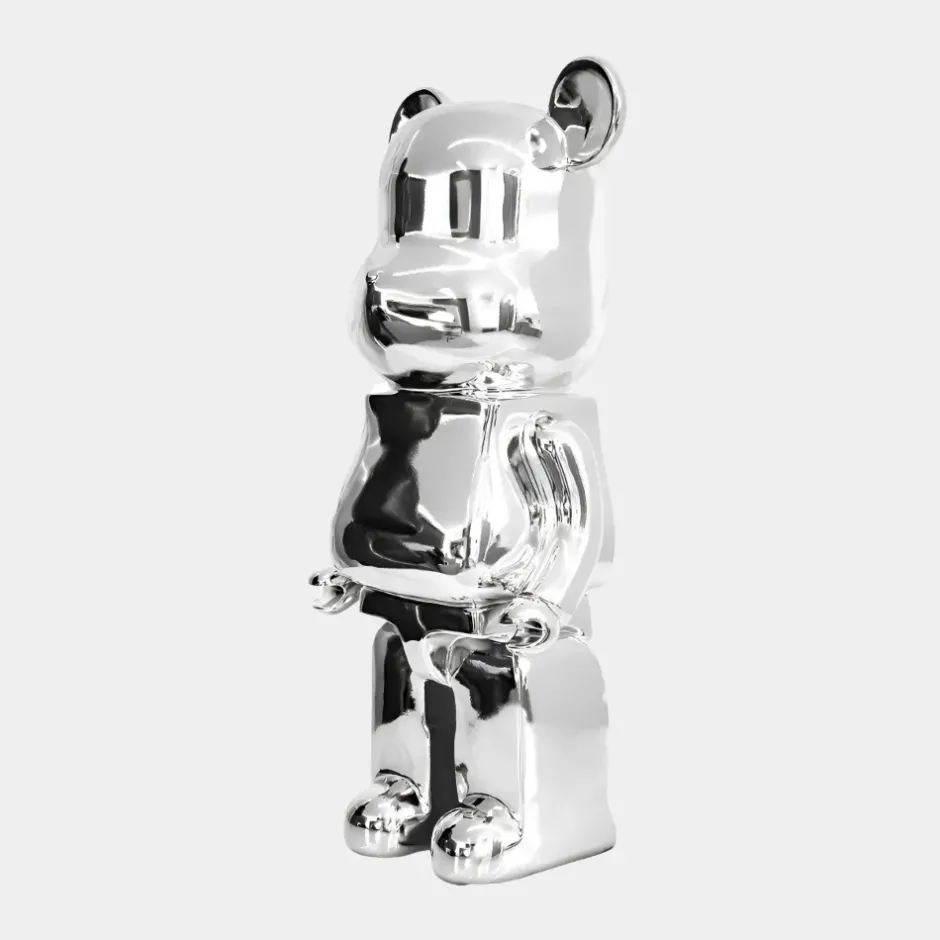 Statues & Sculptures Table Top|Floor Standing^Aero Bear 50cm Chrome Resin Indoor Sculpture
