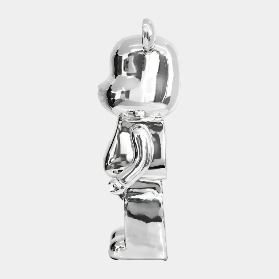 Statues & Sculptures Table Top|Floor Standing^Aero Bear 50cm Chrome Resin Indoor Sculpture