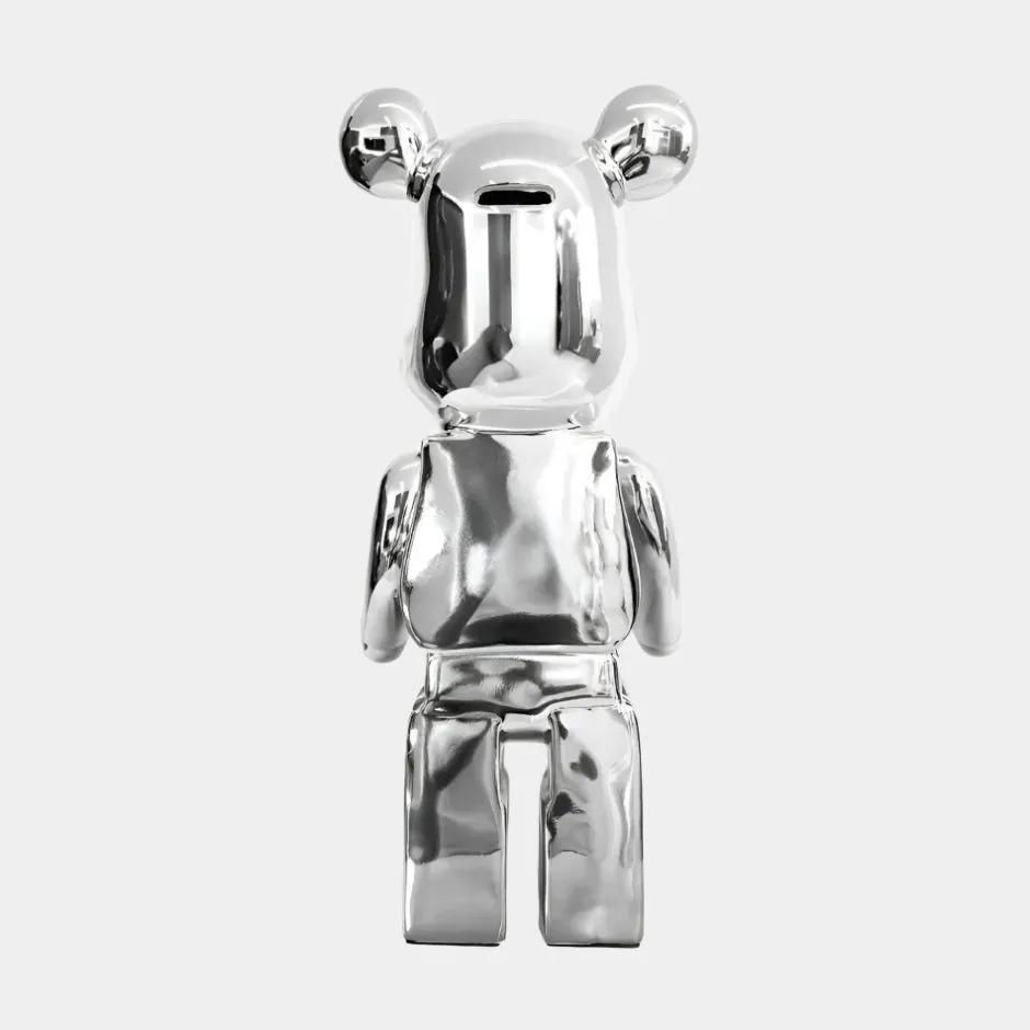 Statues & Sculptures Table Top|Floor Standing^Aero Bear 50cm Chrome Resin Indoor Sculpture