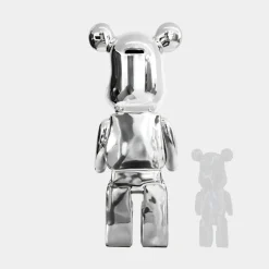 Statues & Sculptures Floor Standing|Animals^Aero Bear 135cm Chrome Resin Indoor Sculpture