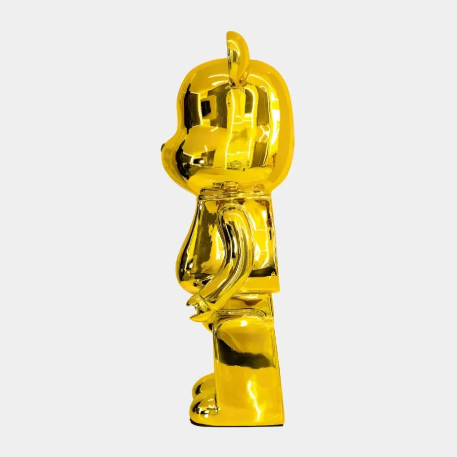 Statues & Sculptures Table Top|Floor Standing^Aero Bear 50cm Gold Resin Indoor Sculpture