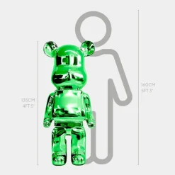 Statues & Sculptures Floor Standing|Animals^Aero Bear 135cm Green Resin Indoor Sculpture