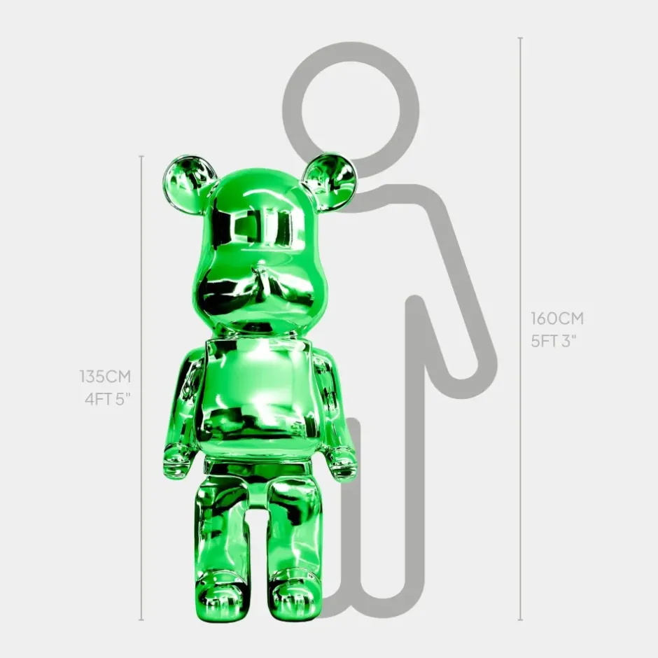 Statues & Sculptures Floor Standing|Animals^Aero Bear 135cm Green Resin Indoor Sculpture