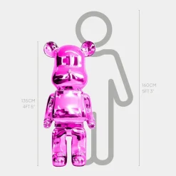 Statues & Sculptures Floor Standing|Animals^Aero Bear 135cm Pink Resin Indoor Sculpture