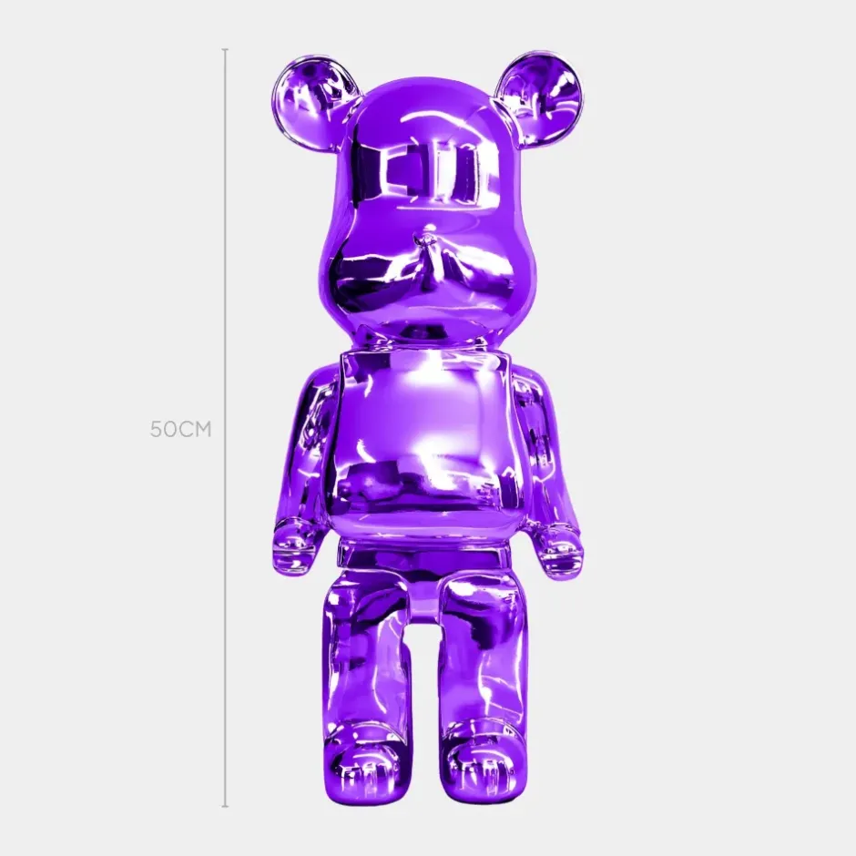Statues & Sculptures Table Top|Floor Standing^Aero Bear 50cm Purple Resin Indoor Sculpture