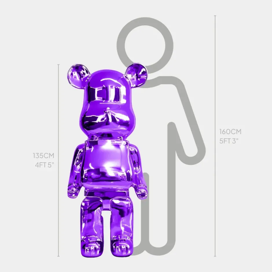 Statues & Sculptures Floor Standing|Animals^Aero Bear 135cm Purple Resin Indoor Sculpture