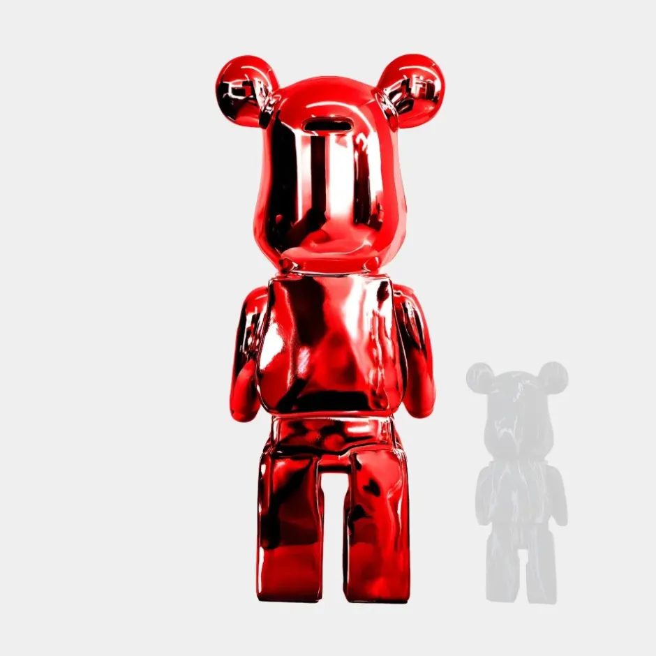 Statues & Sculptures Floor Standing|Animals^Aero Bear 135cm Red Resin Indoor Sculpture