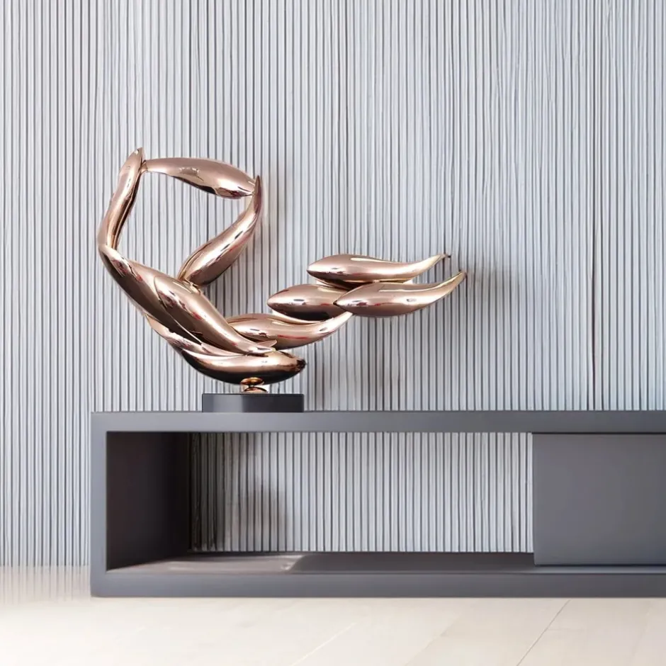 Statues & Sculptures Table Top|Abstract^Aero Stream 50cm Copper Metal Indoor Sculpture