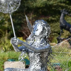 Statues & Sculptures Fairies^Alette Fairy 60cm Metal Wire Garden Sculpture
