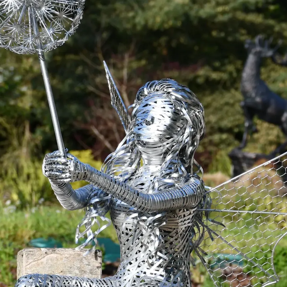Statues & Sculptures Fairies^Alette Fairy Metal Wire Garden Sculpture