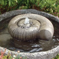 Statues & Sculptures Water Features^Ammonite Fossil Stone Garden Water Feature