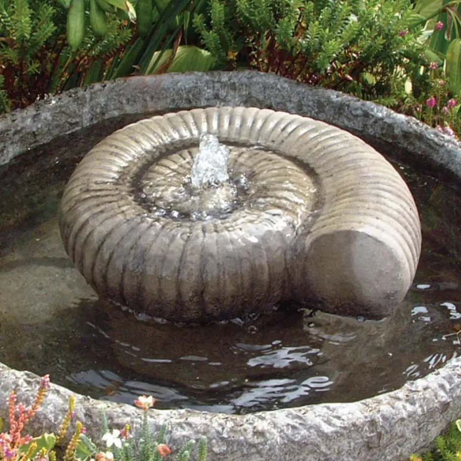 Statues & Sculptures Water Features^Ammonite Fossil Stone Garden Water Feature