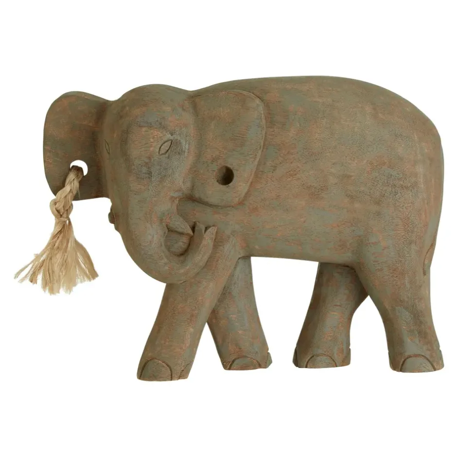Statues & Sculptures Table Top|Animals^Ancient Elephant 31cm Wood Indoor Statue