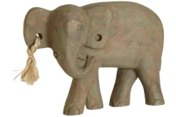 Statues & Sculptures Table Top|Animals^Ancient Elephant 31cm Wood Indoor Statue