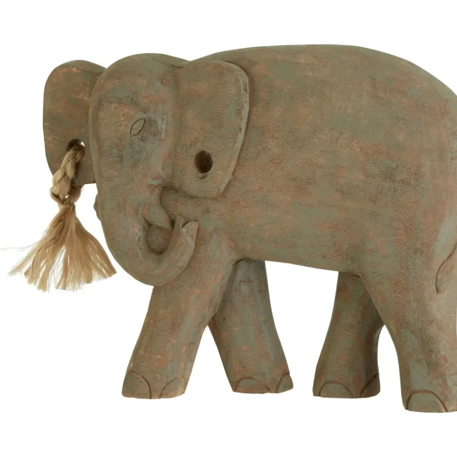 Statues & Sculptures Table Top|Animals^Ancient Elephant 31cm Wood Indoor Statue