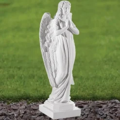 Statues & Sculptures Angel^Angel 62cm Marble Resin Garden Statue