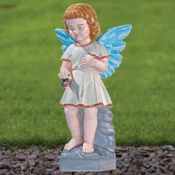 Statues & Sculptures Angel^Angel Figurine 29cm Marble Resin Garden Statue