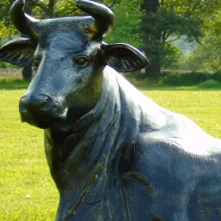 Statues & Sculptures Farm^Angus Cow Life-Size Bronze Metal Garden Statue