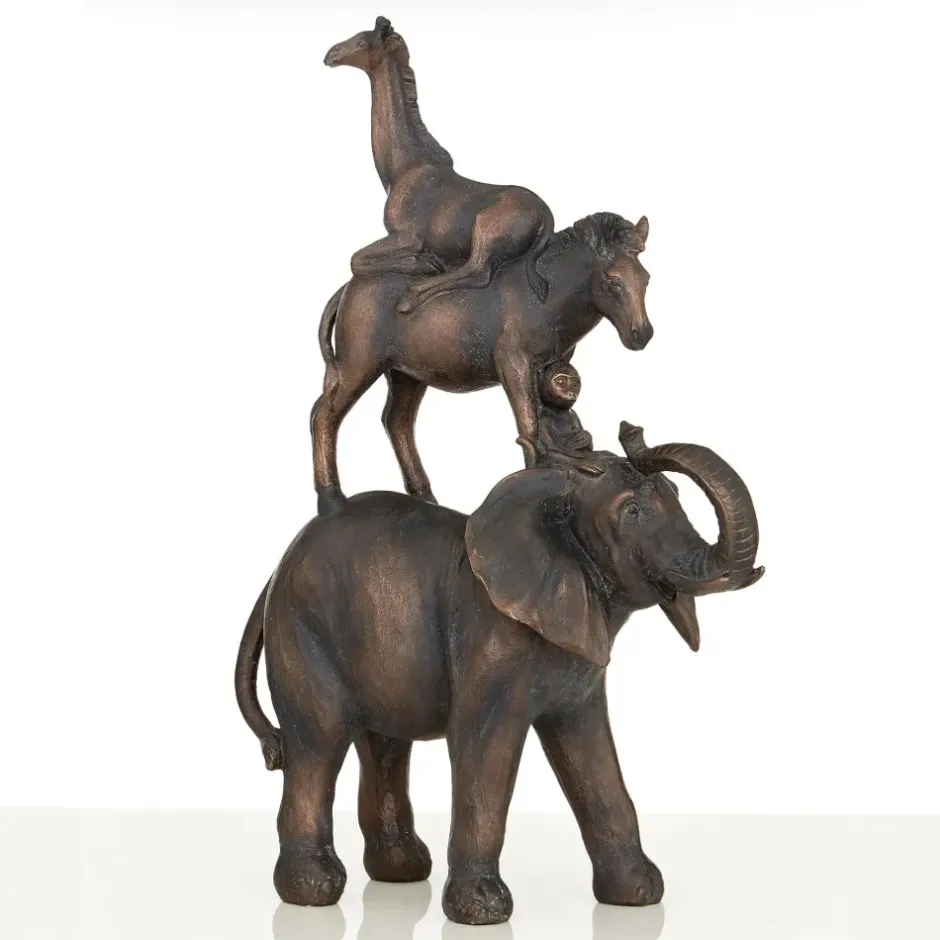 Statues & Sculptures Table Top|Contemporary^Animal Ascent 46cm Bronze Resin Indoor Statue
