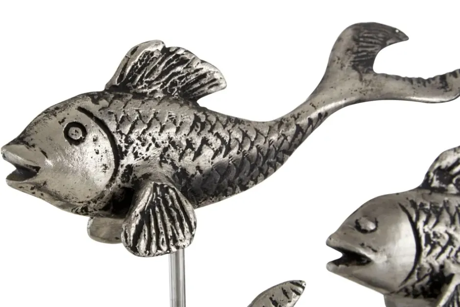 Statues & Sculptures Table Top|Animals^Aqua Symphony Fish 35cm Wood Indoor Sculpture