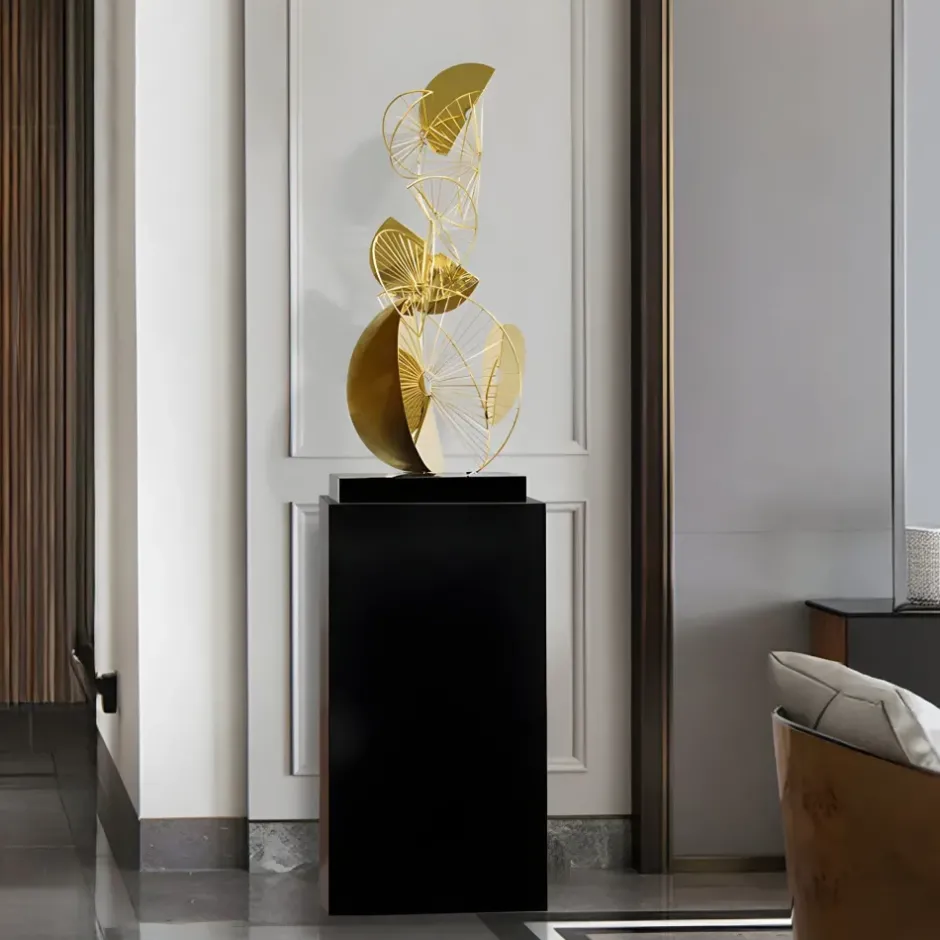 Statues & Sculptures Table Top|Floor Standing^Arc Aeon 93cm Gold Metal Indoor Sculpture