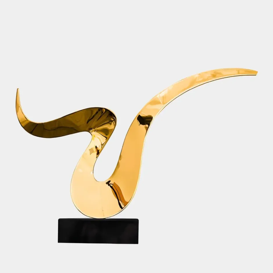 Statues & Sculptures Table Top|Abstract^Astral Edge 48cm Gold Metal Indoor Sculpture