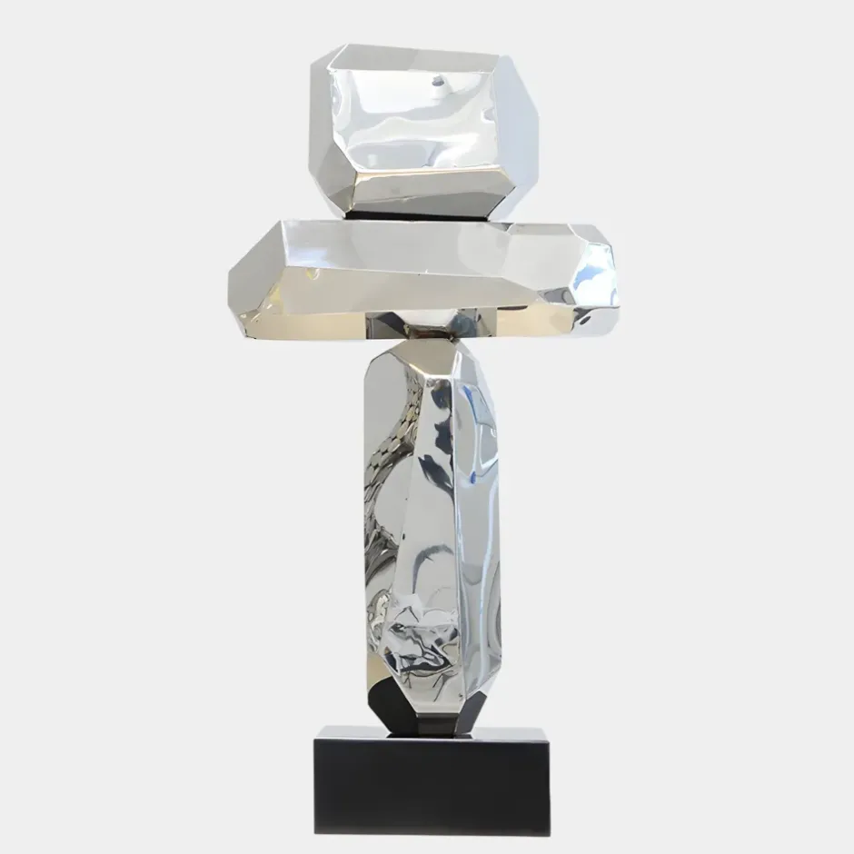 Statues & Sculptures Table Top|Floor Standing^Astrolith 89cm Silver Metal Indoor Sculpture v3