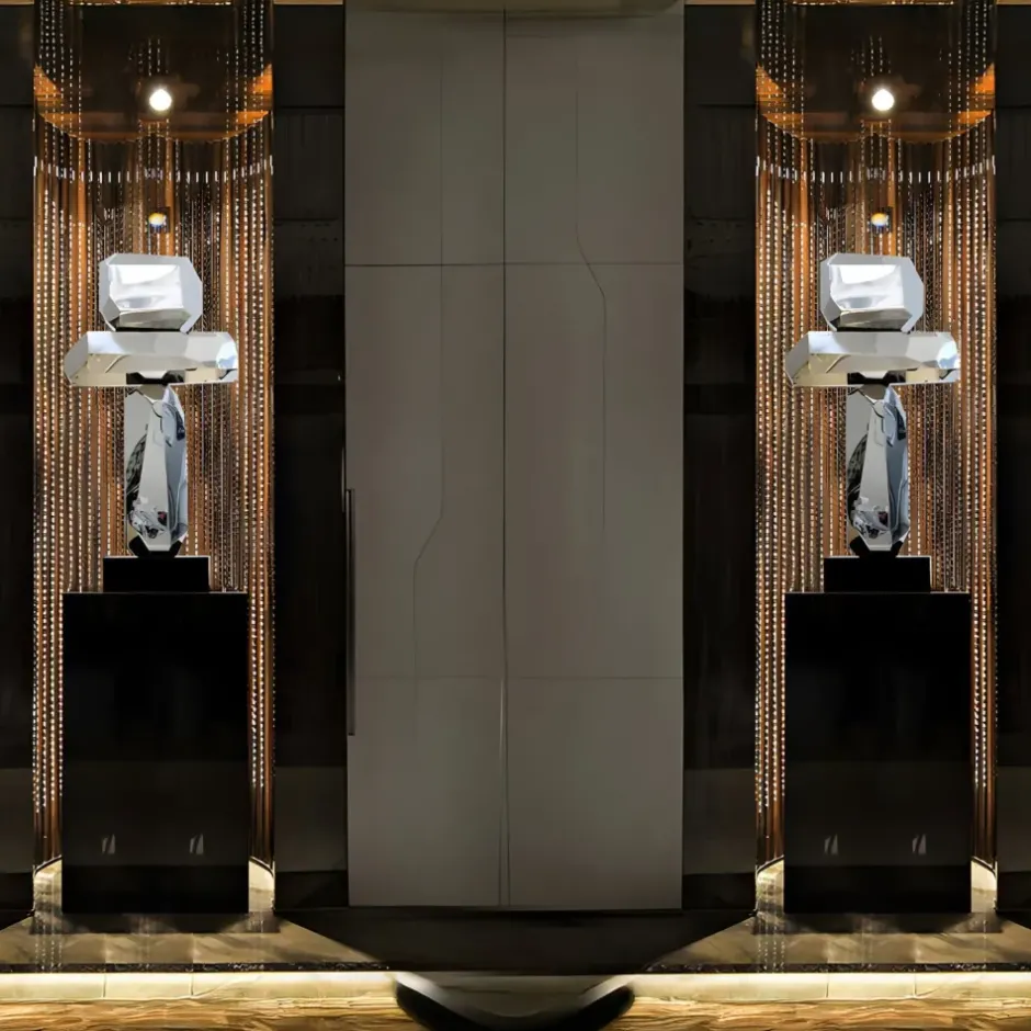 Statues & Sculptures Table Top|Floor Standing^Astrolith 89cm Silver Metal Indoor Sculpture v3