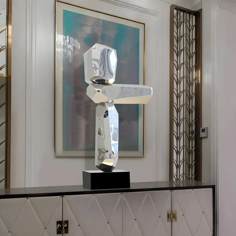 Statues & Sculptures Table Top|Floor Standing^Astrolith 90cm Silver Metal Indoor Sculpture v1