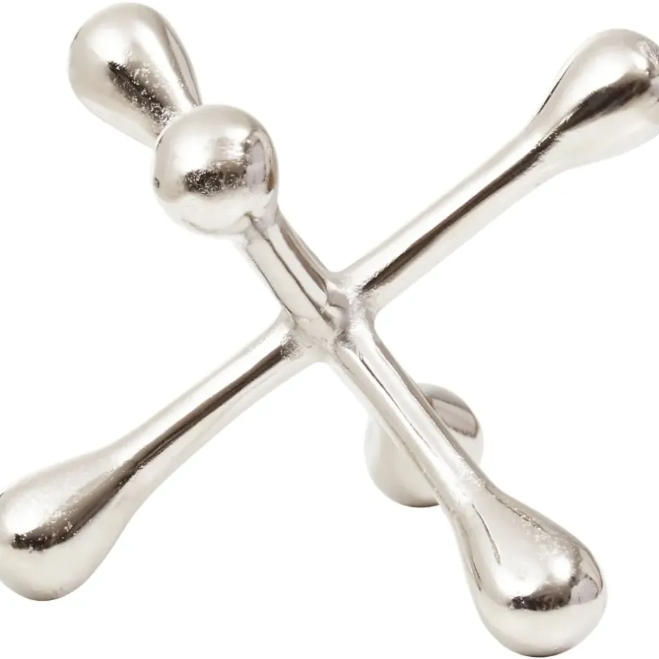 Statues & Sculptures Table Top|Abstract^Atomic Bloom 14cm Silver Metal Indoor Sculpture