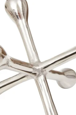 Statues & Sculptures Table Top|Abstract^Atomic Bloom 14cm Silver Metal Indoor Sculpture
