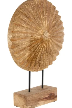 Statues & Sculptures Table Top|Abstract^Aurora Disc 48cm Gold Wood Indoor Sculpture