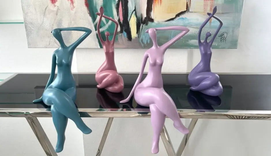 Statues & Sculptures Figurative|Table Top^Awakened Grace 32cm Pink Resin Indoor Sculpture