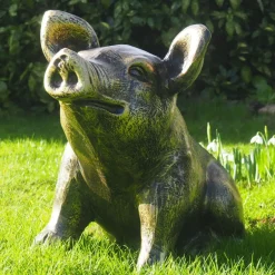 Statues & Sculptures Farm^Baby Piglet Bronze Metal Garden Ornament
