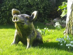 Statues & Sculptures Farm^Baby Piglet Bronze Metal Garden Ornament
