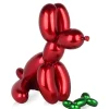 Statues & Sculptures Table Top|Floor Standing^Balloon Dog & Bone 46cm Red Resin Indoor Sculpture