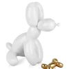 Statues & Sculptures Table Top|Floor Standing^Balloon Dog & Bone 46cm White Resin Indoor Sculpture
