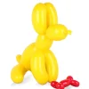 Statues & Sculptures Table Top|Floor Standing^Balloon Dog & Bone 46cm Yellow Resin Indoor Sculpture
