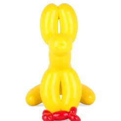 Statues & Sculptures Table Top|Floor Standing^Balloon Dog & Bone 46cm Yellow Resin Indoor Sculpture