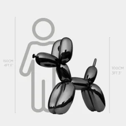 Statues & Sculptures Floor Standing|Balloon Dogs^Balloon Dog 100cm Black Fibreglass Indoor Sculpture