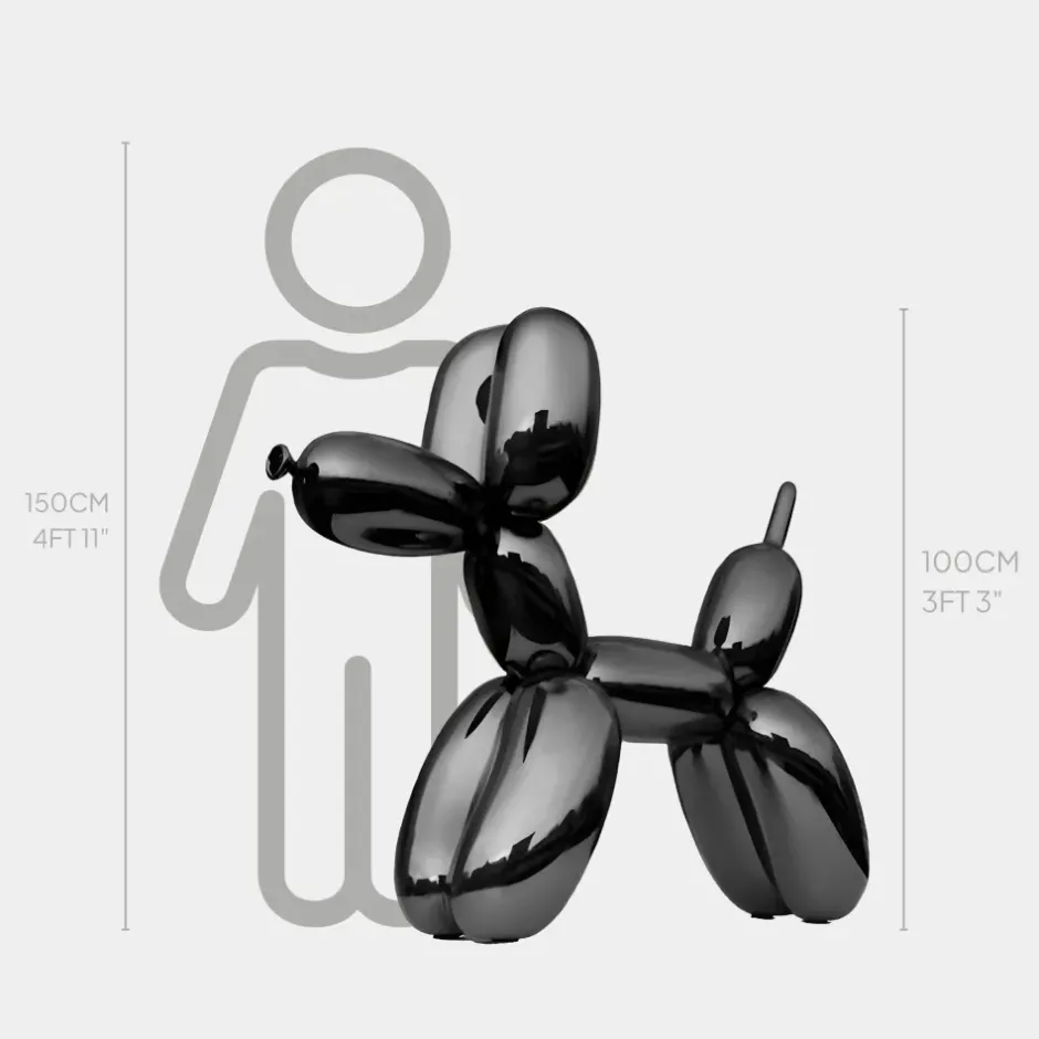 Statues & Sculptures Floor Standing|Balloon Dogs^Balloon Dog 100cm Black Fibreglass Indoor Sculpture