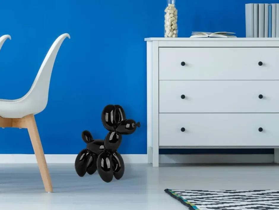 Statues & Sculptures Table Top|Floor Standing^Balloon Dog 46cm Black Resin Indoor Sculpture