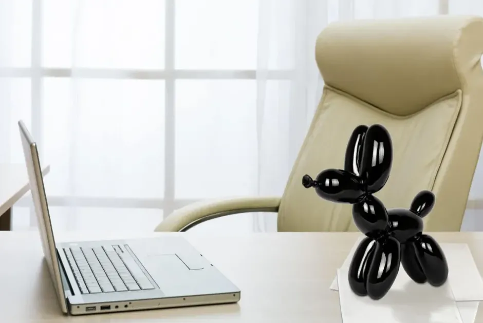 Statues & Sculptures Table Top|Balloon Dogs^Balloon Dog 27cm Black Resin Indoor Sculpture