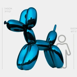 Statues & Sculptures Giant|Floor Standing^Balloon Dog 240cm Blue Metal Garden Sculpture