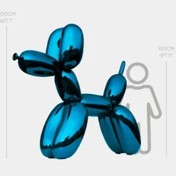 Statues & Sculptures Giant|Floor Standing^Balloon Dog 200cm Blue Metal Garden Sculpture