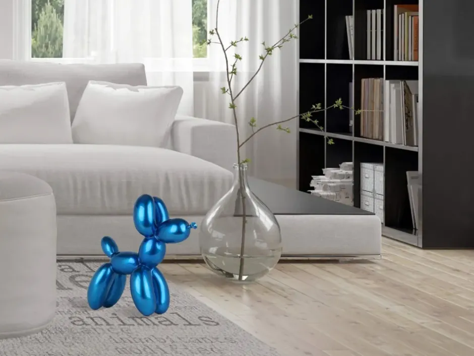Statues & Sculptures Table Top|Floor Standing^Balloon Dog 46cm Blue Resin Indoor Sculpture