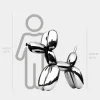 Statues & Sculptures Floor Standing|Balloon Dogs^Balloon Dog 100cm Chrome Metal Garden Sculpture