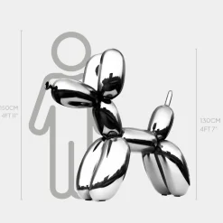 Statues & Sculptures Floor Standing|Balloon Dogs^Balloon Dog 130cm Chrome Metal Garden Sculpture