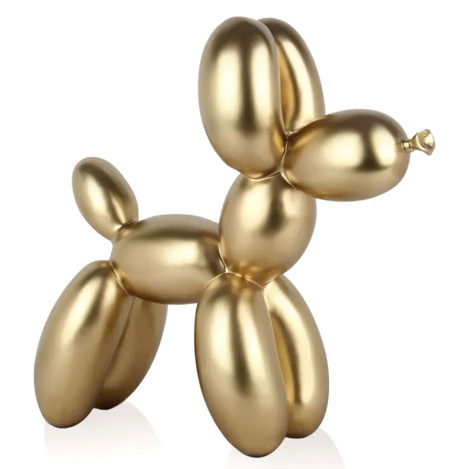 Statues & Sculptures Table Top|Floor Standing^Balloon Dog 46cm Gold Resin Indoor Sculpture